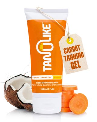 TAN U LIKE, Exotic Carrot Tanning Gel - Advanced Moisturizing Formula with Vitamin E, Beta-Carotene, and Coconut Oil - Luxurious Coconut Carrot Fragrance - 148ml5 Fl Oz