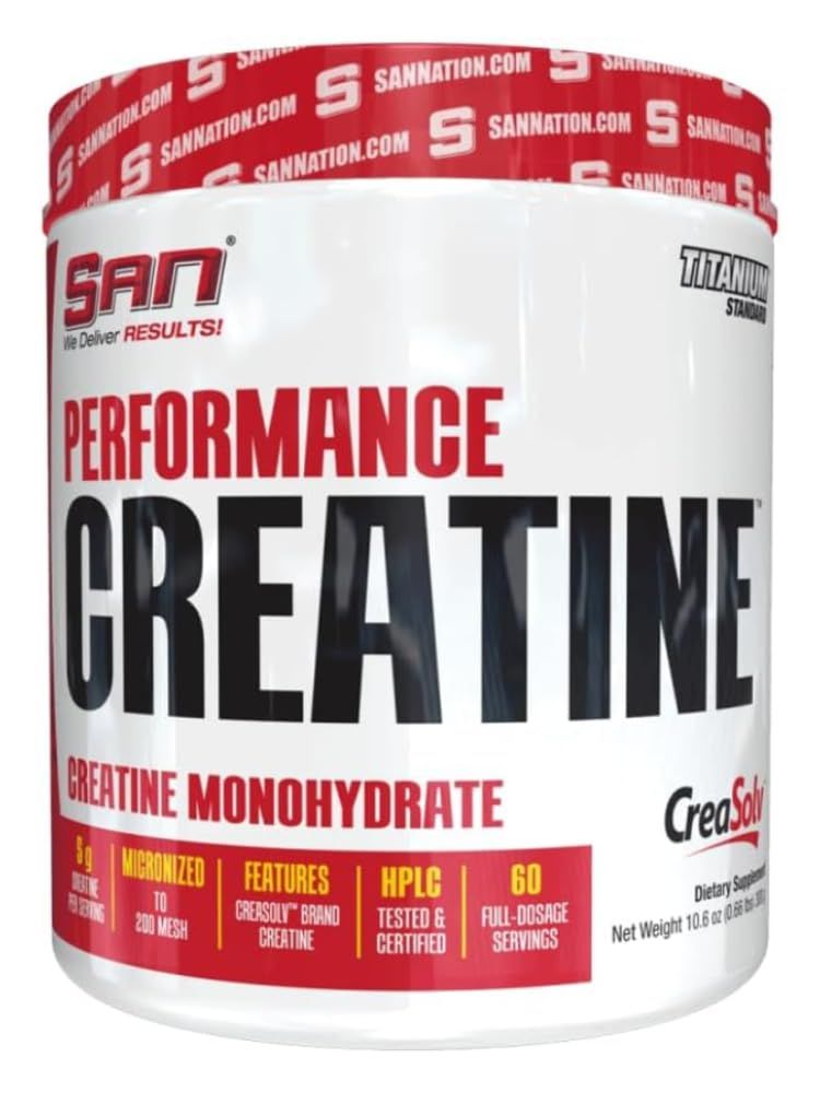 SAN Performance Creatine 300g - Supports Muscle Growth and Athletic Endurance, 60 Servings