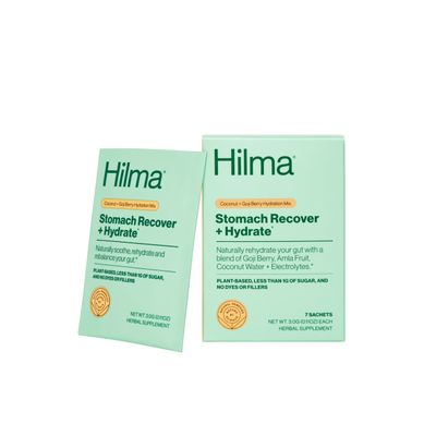Hilma Stomach Recover and Hydrate, Organic Electrolytes Powder for Hydration wPrebiotics and Gastroprotective Herbs, Rebalance Gut wGoji Berry and Coconut Water, Doctor-Formulated, 7 Vegan Sachets