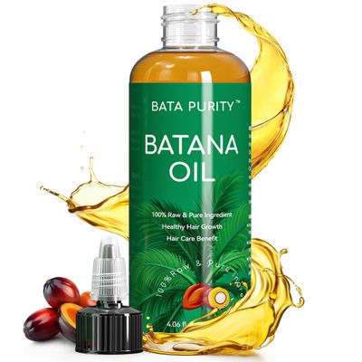 Batana Oil for Hair Growth, Organic Hair Oil from Honduras - Repairs Damaged Hair, Nourishes Scalp, Boosts Shine and Thickness, Controls Frizz, Ideal for Men and Women with All Hair Types, 4.06 FL OZ