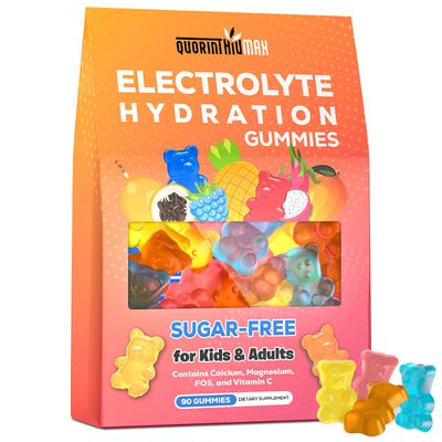 Electrolyte Gummies Sugar Free Electrolyte Hydration Energy Gummies for Running Sports - Energy Chews with Calcium Vitamin C for Kids Adults, Multiple Mixed Flavors, Gluten-Free, 90 Count