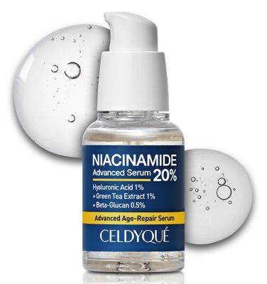 Niacinamide 20 Hyaluronic Acid 1 Serum for Face wGreen Tea Extract - Pore Minimizer, Even Skin Tone, Fine Line Vitamin B3 Beta-Glucan Korean Skincare