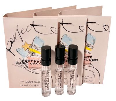 Marc Jacobs Perfect Sample Women Perfume Spray 1.2 ml 0.04 oz - set of 3