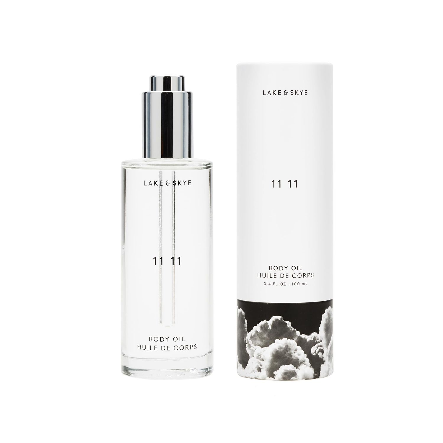 Lake Skye 11 11 Body Oil, 3.4 fl oz (100 ml), Hydrating with Vitamin E Sweet Almond Oil - Sheer Uplifting Scent