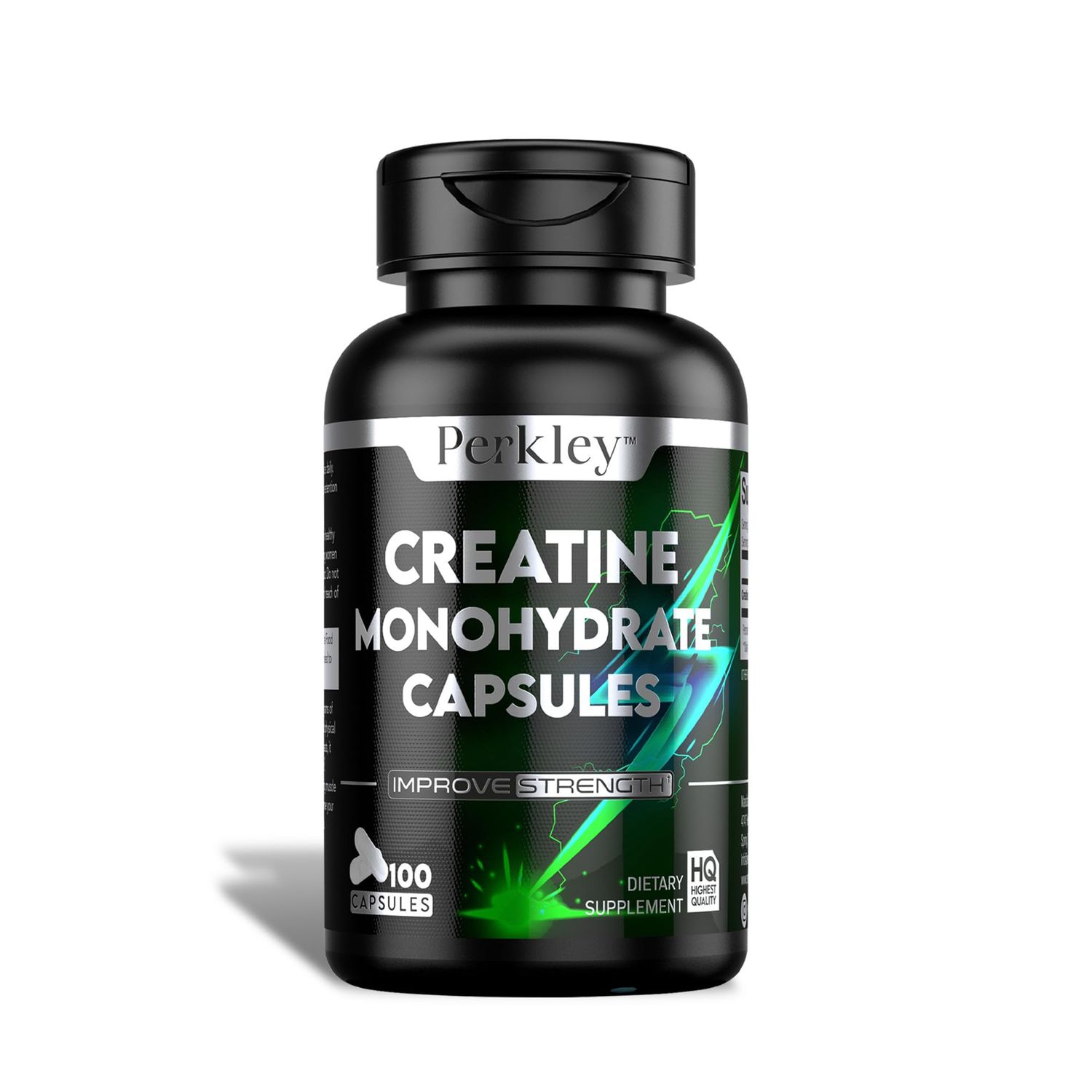 Perkley Creatine Monohydrate Capsules,100 Count (50 Servings) Strength, Muscle Growth Performance Boost, Micronized Creatine for Fast Absorption, Pre- and Post-Workout Support