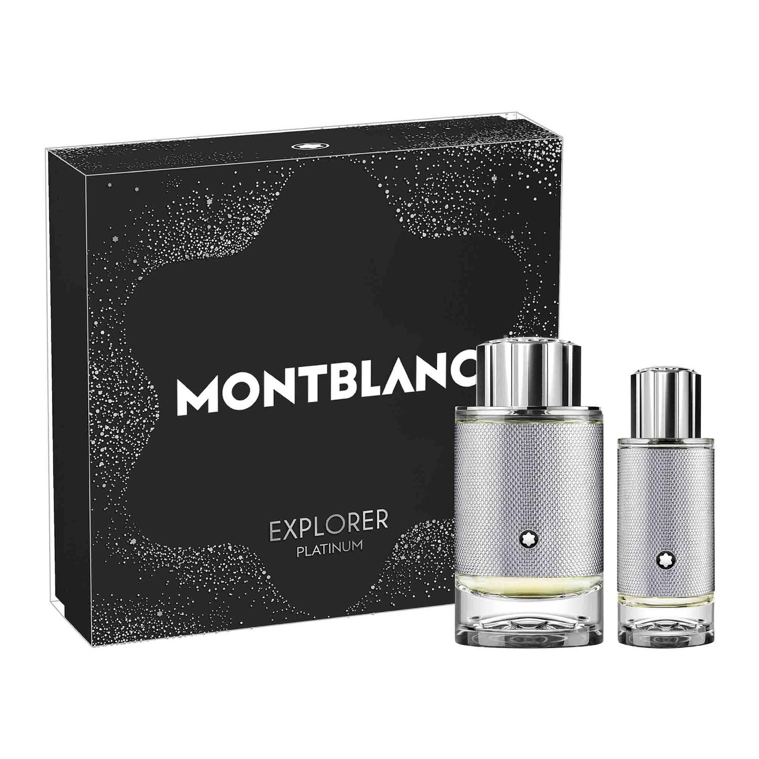 MONTBLANC Explorer Platinum Eau de Parfum 2 Piece Set - 3.3 fl. oz. Spray, 1.0 fl. oz. Spray - Long Lasting Fragrance with notes of Violet Leaf, Clary Sage Cedarwood - Woody Ambery