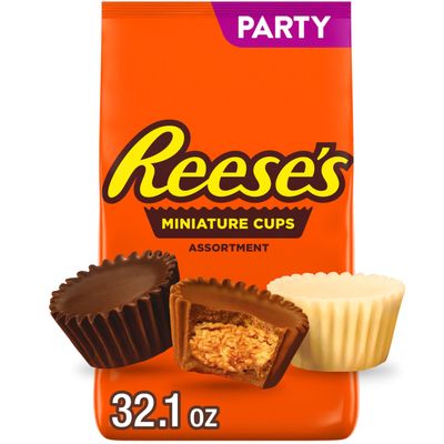 REESE&#39;S Miniatures Assorted Flavored Peanut Butter Cups, Candy Party Pack, 32.1 oz