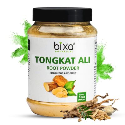 bixa BOTANICAL Tongkat Ali Root Powder - 1 lb (16 oz) Tongkat Ali for Men Women Gluten-Free, Non-GMO, Steam Treated, Vegan, 100 Pure - Natural Health Support for Energy Wellness