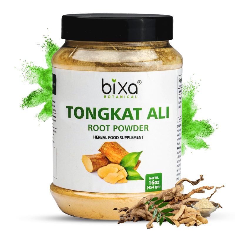 bixa BOTANICAL Tongkat Ali Root Powder - 1 lb (16 oz) Tongkat Ali for Men Women Gluten-Free, Non-GMO, Steam Treated, Vegan, 100 Pure - Natural Health Support for Energy Wellness