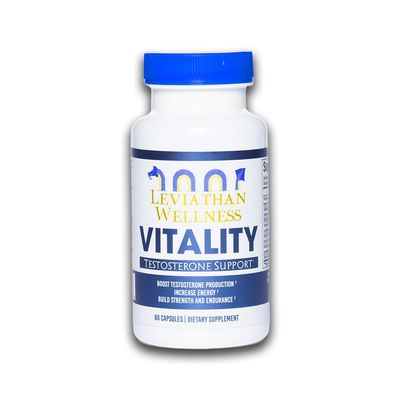 Leviathan Wellness Vitality - Testosterone Support Formula Fenugreek (500 mg), Fadogia Agrestis (300 mg), Shilajit, Tongkat Ali, Ginger, Ashwagandha 60 Capsules, 30 Servings Made in The USA