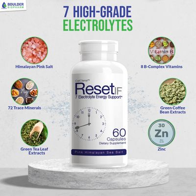 ResetIF, 7 Energy Electrolytes, Methyl B12 Methly Folate, Green Tea Green Coffee Extracts, B Complex, Zinc, 72 Trace Minerals