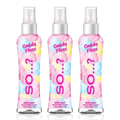 So? Cotton Candy Body Mist for Women - 3.5 oz Body Mist - Pack of 3