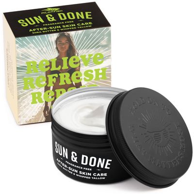 Sun Done Whipped Beef Tallow for Skin - After Sun Care 7 Simple Ingredients Including Shea Butter Fragrance Free Sun Burn Healing Cream, After Tanning Lotion, After Sun Lotion, Gel, Moisturizer