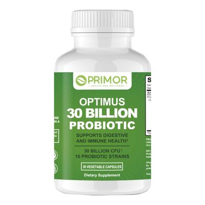 Optimus Weight 30 Billion Probiotics - 10 Strains Vegan, NON-GMO Healthy Gut - Supports Digestive - Occasional Constipation, Diarrhea, Gas Bloating. For Women Men 30 Count