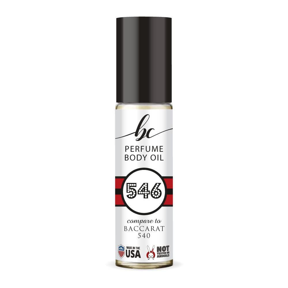 BIOCURA BC Perfume 546 Inspired by Baccarat 540 For Women Men Replica Fragrance Body Oil Dupes Alcohol-Free Travel Size Long Lasting Roll-On 0.3 Fl Oz10ml