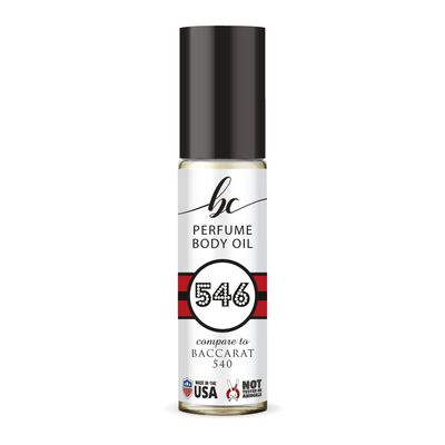 BIOCURA BC Perfume 546 Inspired by Baccarat 540 For Women Men Replica Fragrance Body Oil Dupes Alcohol-Free Travel Size Long Lasting Roll-On 0.3 Fl Oz10ml
