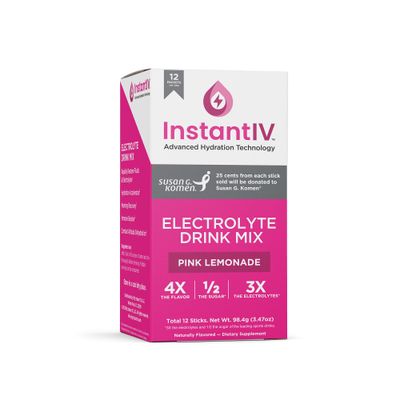 instant IV Electrolytes Powder - 3X Electrolytes,12 Sugar with Vitamin C, B3, B6, Electrolytes Powder Packets for Hydration, Recovery Immunity, Vegan Gluten Free Pink Lemonade - 12 Packets