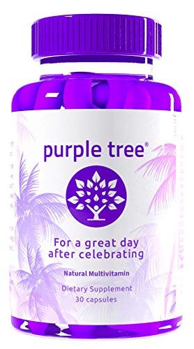 purple tree Post-Celebration Wellness Vitamins Liver Support, Rapid Hydration, Body Replenisher Dihydromyricetin DHM, Milk Thistle, Electrolytes, Vitamin B, Willow Bark, Quercetin (30 Pills)