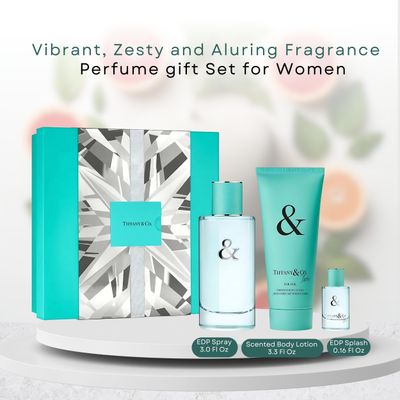 Tiffany Co. Love Perfume Gift Set for Women 3oz EDP Spray, 0.17oz EDP Spray, 3.3oz Body Lotion