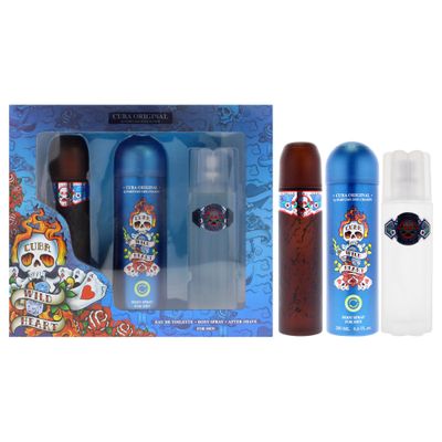Cuba Wild Heart 3 Pieces Gift Set for Men, (3.4 Ounce Eau de Toilette Spray 3.4 Ounce After Shave 6.7 Ounce Body Spray)