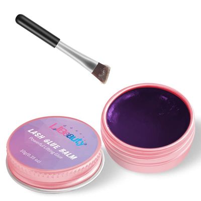 Libeauty Lash Lift Glue Wax, Faint Fragrance Lash Glue Balm for Perfect Eyelash Perm Brow Lamination, Easy to Apply and Fast Drying Waterproof (Grape)