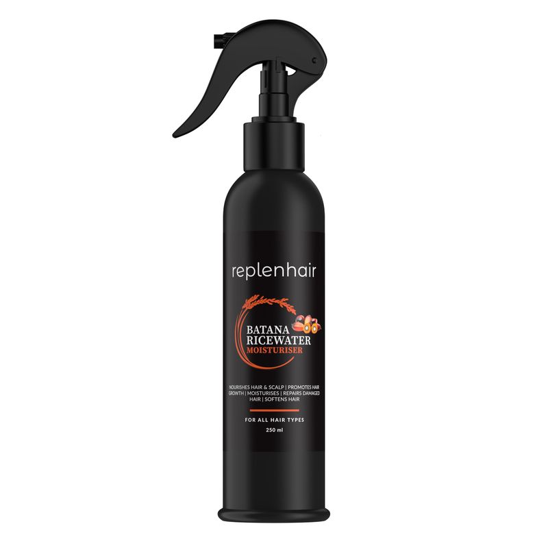 Replenhair Rice Water Batana Hair Growth Spray - Leave In Conditioner Infused with Batana Oil Essential Oil for Hair Growth, Reduces Hair Fall, Dandruff Promotes Thicker Hair - 250ml