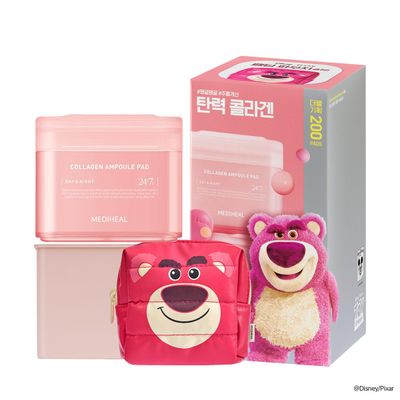 MEDIHEAL Madecassoside Toner Pads Disney Pixar Edition-Centella Asiatica to Improve Uneven Skin Tone - Vegan Face Gauze, Full size 100 Refill 100 (Collagen, 200 pads)