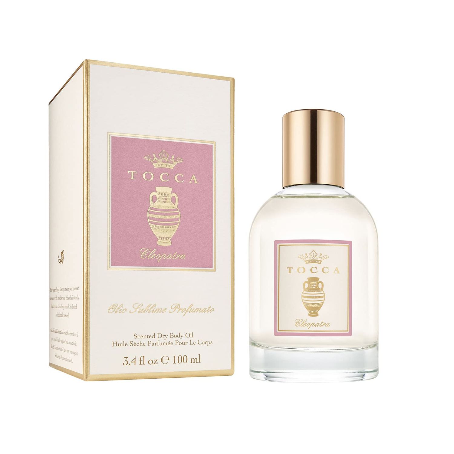 Tocca Cleopatra Scented Dry Body Oil, 3.4 Fl Oz - Olio Sublime Profumato Body Fragrance Featuring Grapefruit, Jasmine Vanilla Musk