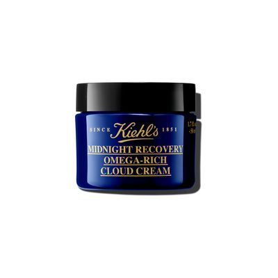 Kiehl&#39;s Midnight Recovery Omega Rich Botanical Night Cream, Overnight Renewing Face Moisturizer, Plumps Replenishes Skin Barrier, with Omega Oils Fatty Acids, Lavender Scent - 1.7 fl oz