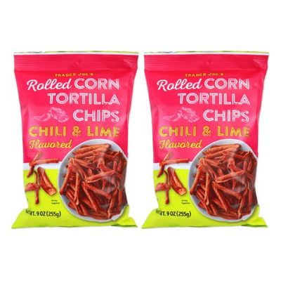 Trader Joe&#39;s Chips And Snack - All Flavors (Chili Lime - 9 Oz, 2 Pack)