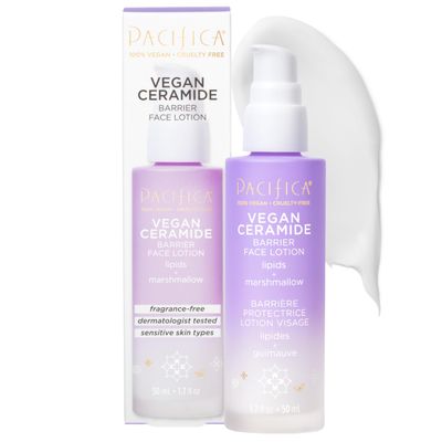 Pacifica Face Moisturizer - Vegan Ceramide Barrier Repair Face Lotion, Hydrating, For Dry Skin, Dermatologist Tested, Safe for Sensitive Skin, Fragrance Free, Vegan Cruelty Free