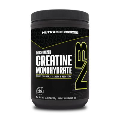 NutraBio Pure Creatine Monohydrate Powder Supplement, Unflavored, (300 g) - Supports Bulk Muscle Energy, Recovery, and Strength - HPLC Tested Pure Grade Creatine Powder Supplement for Men and Women