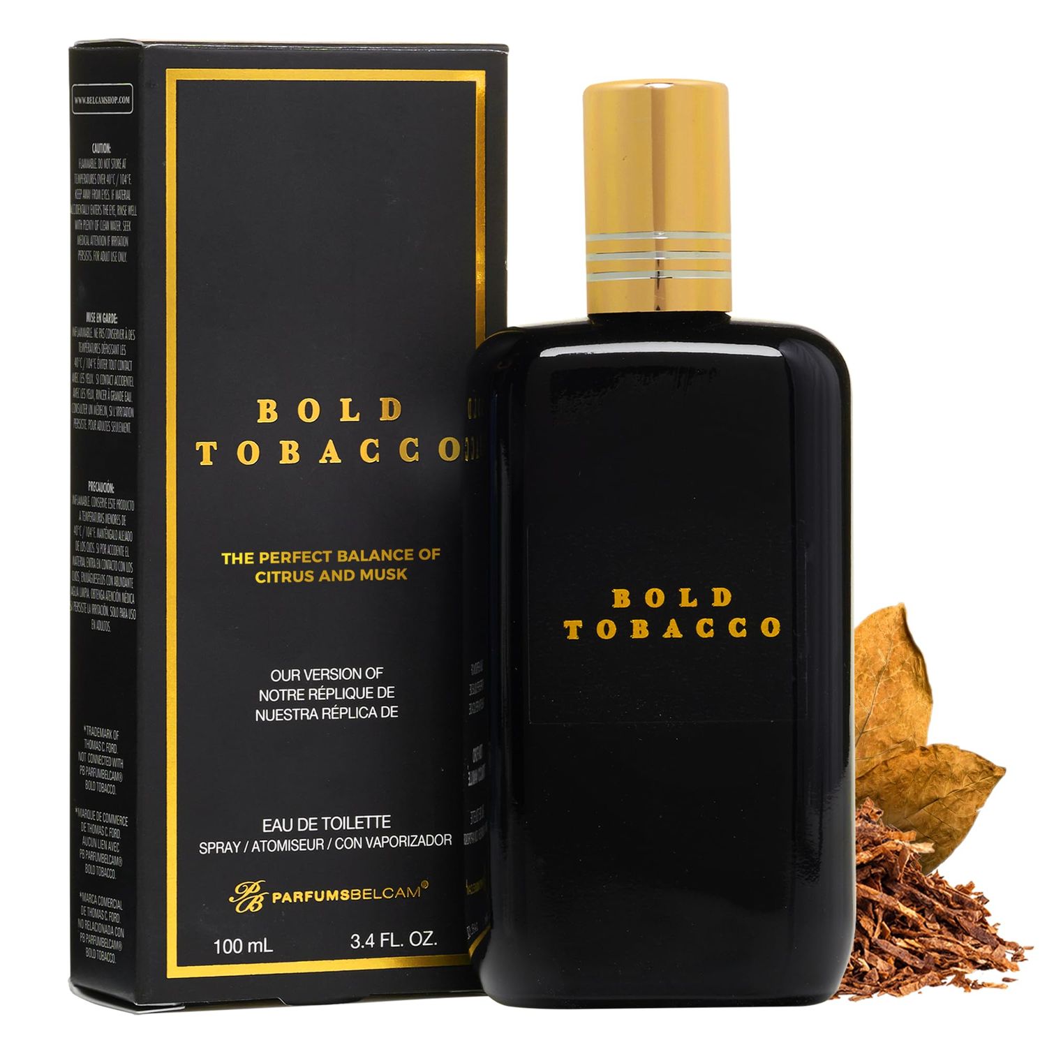 PB ParfumsBelcam Bold Tobacco Eau De Toilette Spray, Our Version of Tobacco Vanille, 3.4 fl.oz.