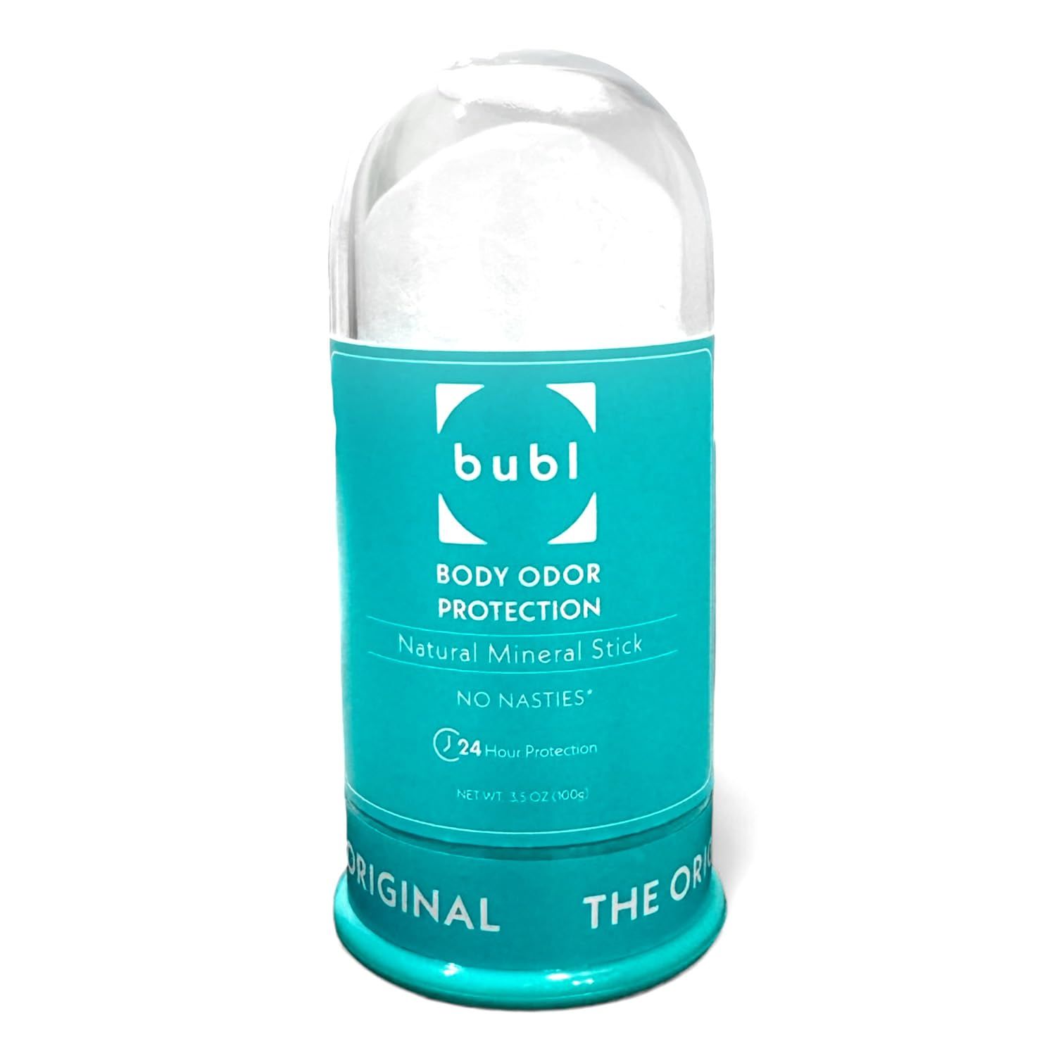 Bubl Whole Body Deodorant 1 Stick Lasts 1 Year - Natural Deodorant Mineral Stick, Natural Deodorant for Women, Men Teens, Aluminum Chlorohydrate Free, Non-Toxic, Fragrance-Free Crystal 3.5oz