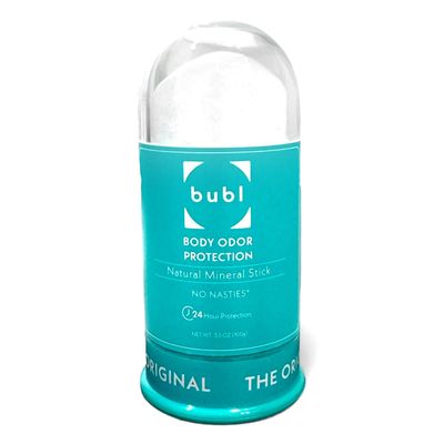 Bubl Whole Body Deodorant 1 Stick Lasts 1 Year - Natural Deodorant Mineral Stick, Natural Deodorant for Women, Men Teens, Aluminum Chlorohydrate Free, Non-Toxic, Fragrance-Free Crystal 3.5oz