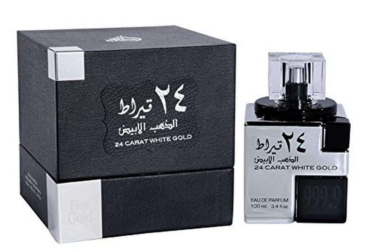 Lattafa Perfumes 24 Carat White Gold for Unisex Eau de Parfum Spray, 3.4 Ounce