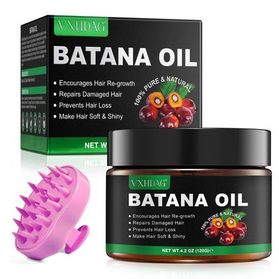 Raw Batana Oil for Hair Growth with Scalp Massager - 100 Natural Botana Oil from Honduras, Eliminate Hair Split Ends, Restores Damaged Hair and Scalp, Enhances Hair Radiance Nourishment 120 G