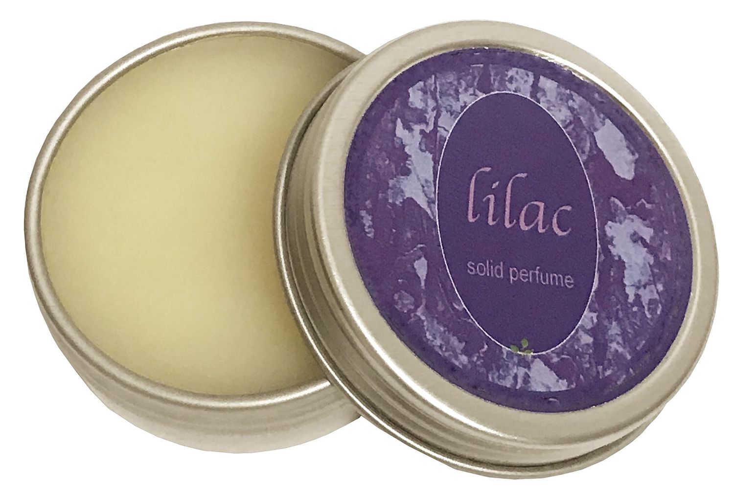 Ladybug Soap Company All Natural Solid Perfume True to Life Lilac Flower Scent In Full Bloom (14 oz Tin Jar (Easy Slide In Top))