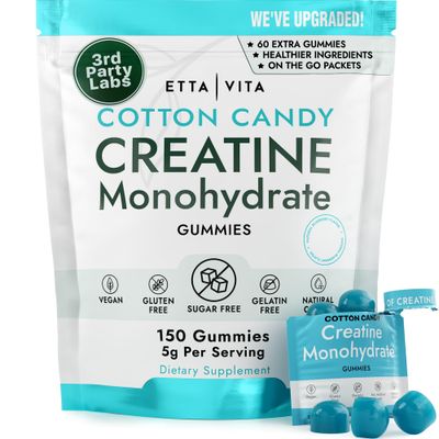 Sugar-Free Creatine Monohydrate Gummies (5g Per Packet) - Potent Creatine Gummies for Men Women, Supplement for Muscle Support, Cellular Energy, Cognitive Function - Non-GMO, Gluten-Free, Vegan