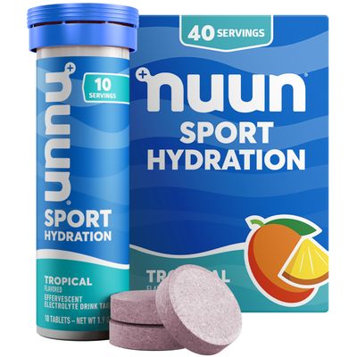 Nuun Sport Electrolyte Drink Tablets, Tropical, 10 Count (Pack of 4)