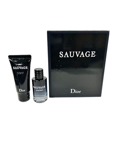 Dior Sauvage Perfume for Men - Mini Fragrance Gift Set EDP Shower Gel Duo Travel Set