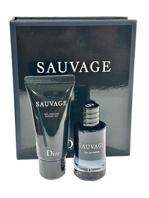 Dior Sauvage Perfume for Men - Mini Fragrance Gift Set EDP Shower Gel Duo Travel Set