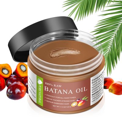 Goanpebl Raw Batana Oil for Hair Growth, Dr. Sebi Oil From Honduras Promotes Thickness, Repairs, Nourishes Strengthens Moisturizing Scalp Hair Mask for Men Women 4.2 oz