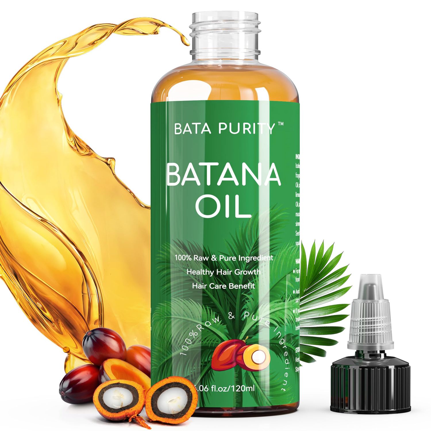 Batana Oil for Hair Growth - Pure and Natural Raw Batana Oil from Honduras, Organic Care for Hair Treatment Skin, Deeply Nourishing Scalp Thickness 4.06 FL OZ120ML