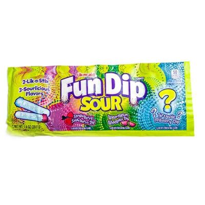 Lik-M-Aid Sour Fun Dip 1.4 oz Packet, Case of 24 Packets