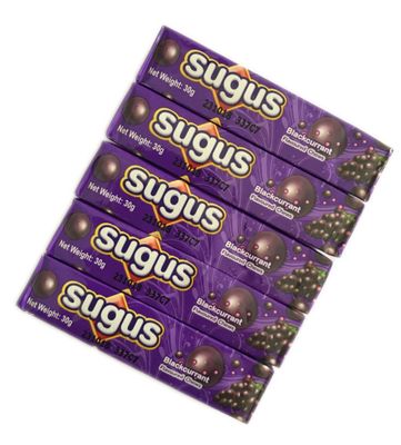 Sugus Wrigley&#39;s Sweet Chewy Candy Black Currant Flavour 5 Packs (30 g. x 5 packs)