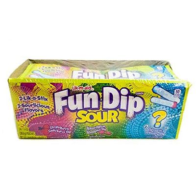 Lik-M-Aid Sour Fun Dip 1.4 oz Packet, Case of 24 Packets