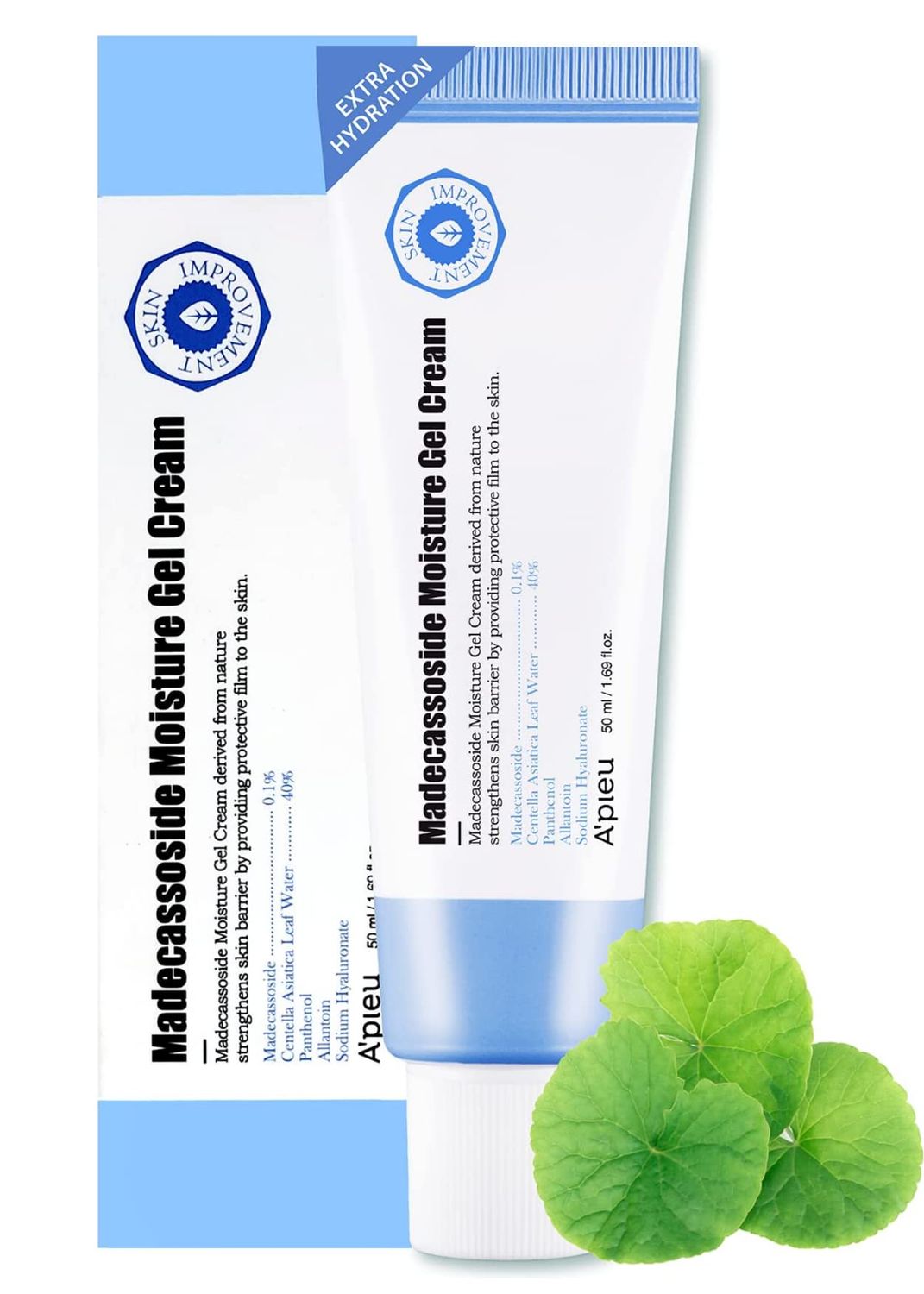 A&#39;PIEU Madecassoside Moisture Gel Cream (1.69oz) - for Hydrating Dry and Sensitive Skin- Helps Soothe Damage and Maintain Optimal pH level- Centella Asiatica, Panthenol, Allantoin