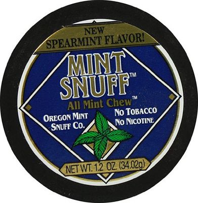 Oregon Mint Snuff Co. - Mint Snuff All Mint Chew - Spearmint Flavor 1.2oz Tin (5 Cans)