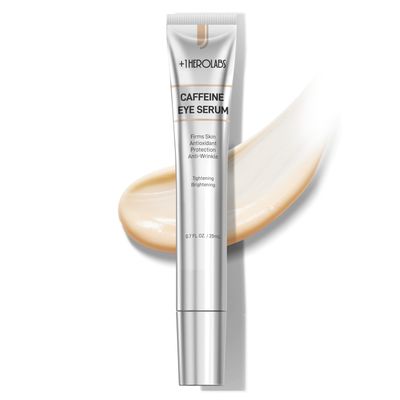 1HEROLABS Caffeine Eye Cream for Dark Circles, Puffiness &amp; Puffy Bags - Under Eye Serum with Caffeine, Niacinamide, Hyaluronic Acid, Vitamin E &amp; Peptides, 0.7 Fl Oz (Pack of 1)